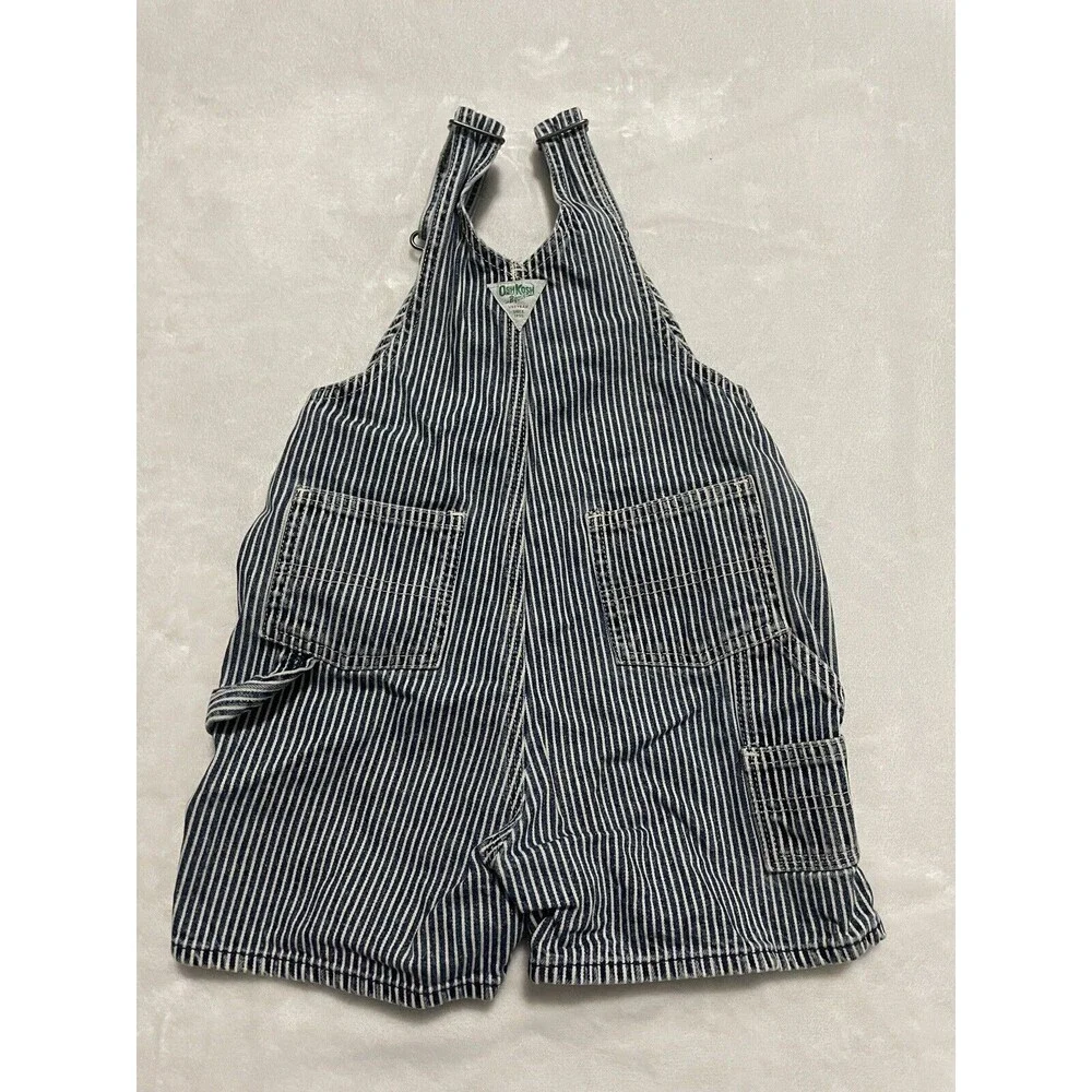 Oshkosh B'Gosh Shorts Overalls Size 18 months Vestbak Railroad Striped Shortalls